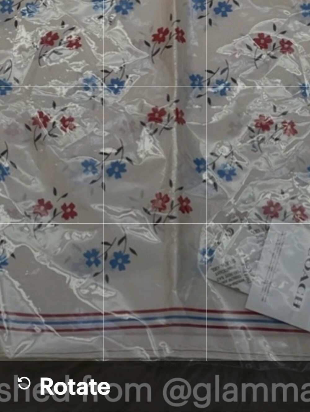 Coach White Floral Scarf with Red and Blue Accents - Picture 2 of 6
